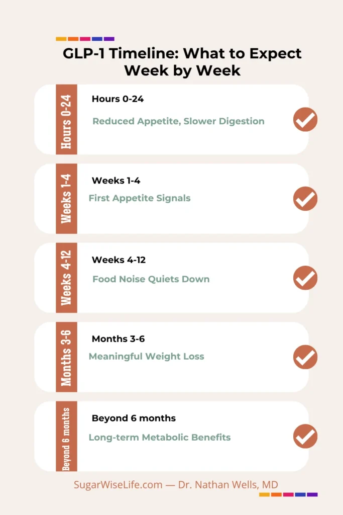 glp-1 timeline week by week results